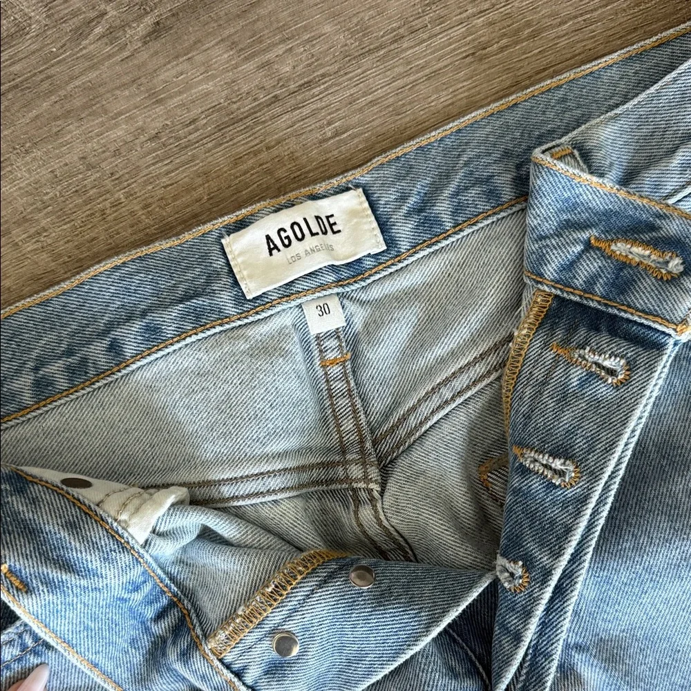 AGOLDE “Parker” long denim shorts - Picture 3 of 5